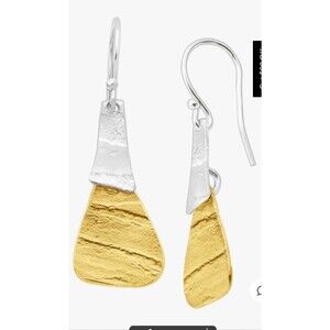 Silpada Combination Drop Earrings Two-Tone Sterling Silver Brass W3502 Israel